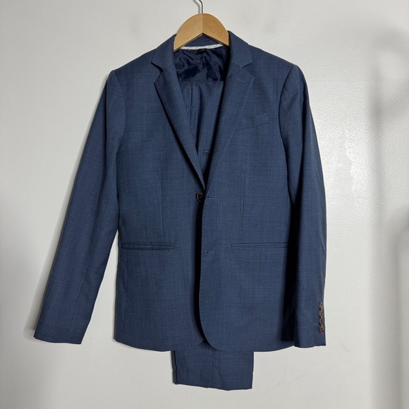 Crewcuts Ludlow Boys Blue Italian Stretch Wool Suit Size 14...